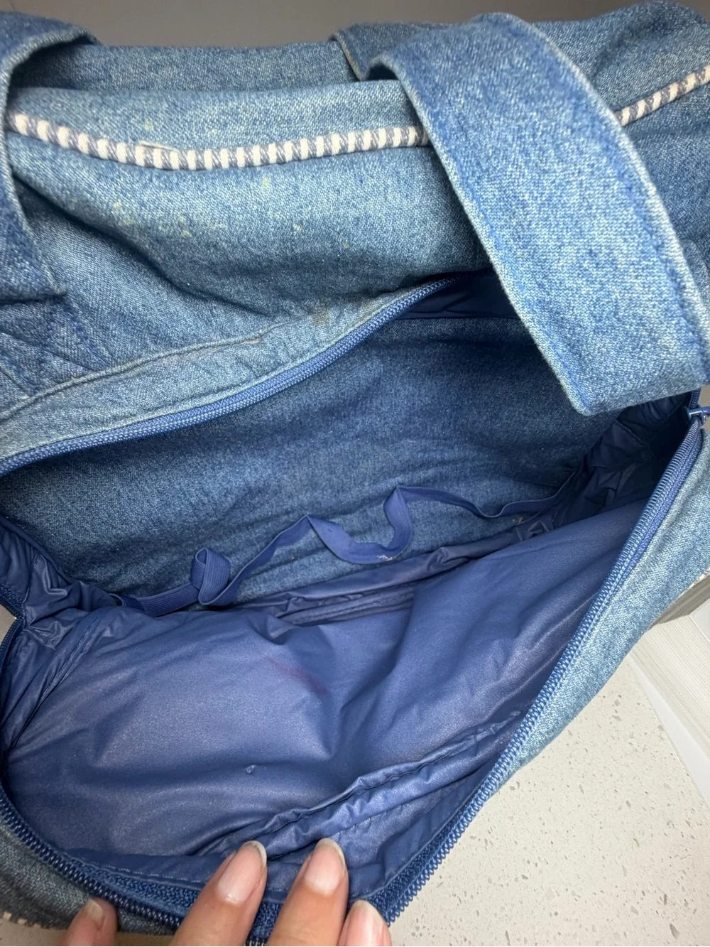 OshKosh Denim & Striped B'gosh Denim Railroad Pinstripe Diaper bag VINTAGE